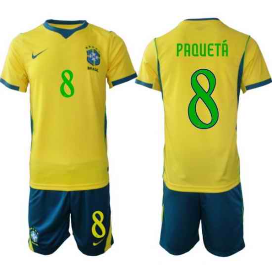 Youth Brazil 2026 FIFA World Cup Yellow Home Soccer Jersey PAQUET